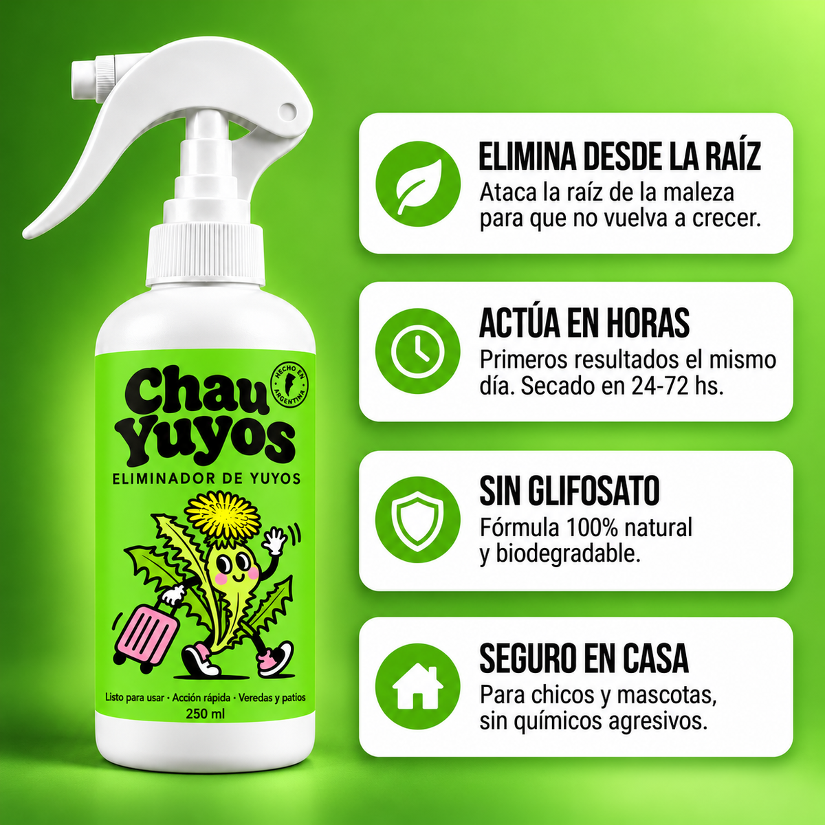 Chau Yuyos| Eliminá la maleza desde la raíz y olvidate de arrancar yuyos a mano
