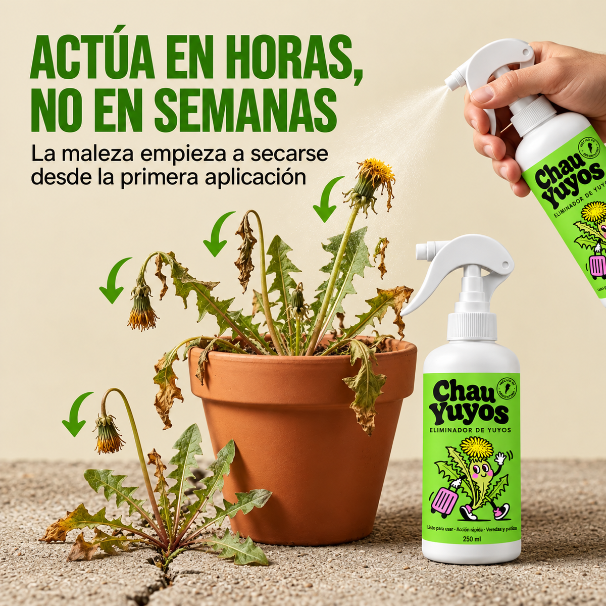 Chau Yuyos| Eliminá la maleza desde la raíz y olvidate de arrancar yuyos a mano